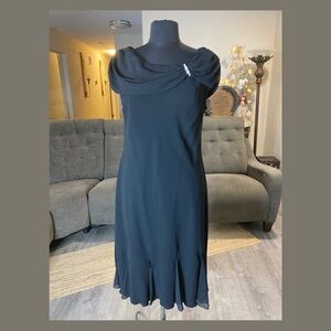 SL Fashions Black One Shoulder Dress